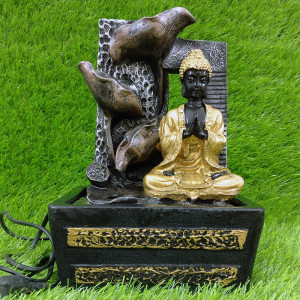Resin Buddha Monk Water Fountain Indoor