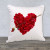 Velvety Red Roses Heart Cushion