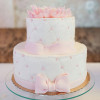 Pink Bow 2 Tier Truffle Cake