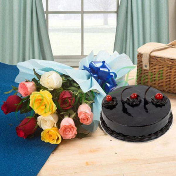 Chocolate Cake and Roses