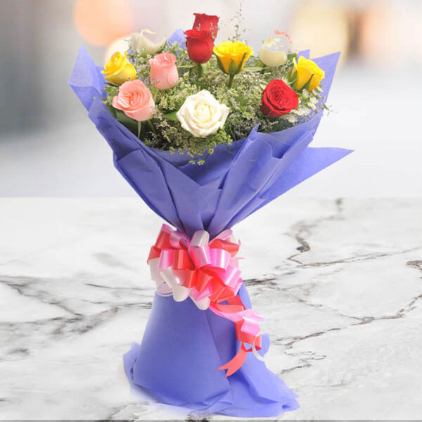 Best Wishes 12 Mix Colour Roses